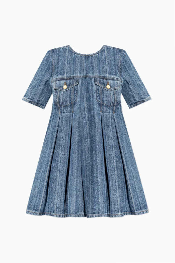 NIEBIESKI Jeansowa sukienka z zaszewkami