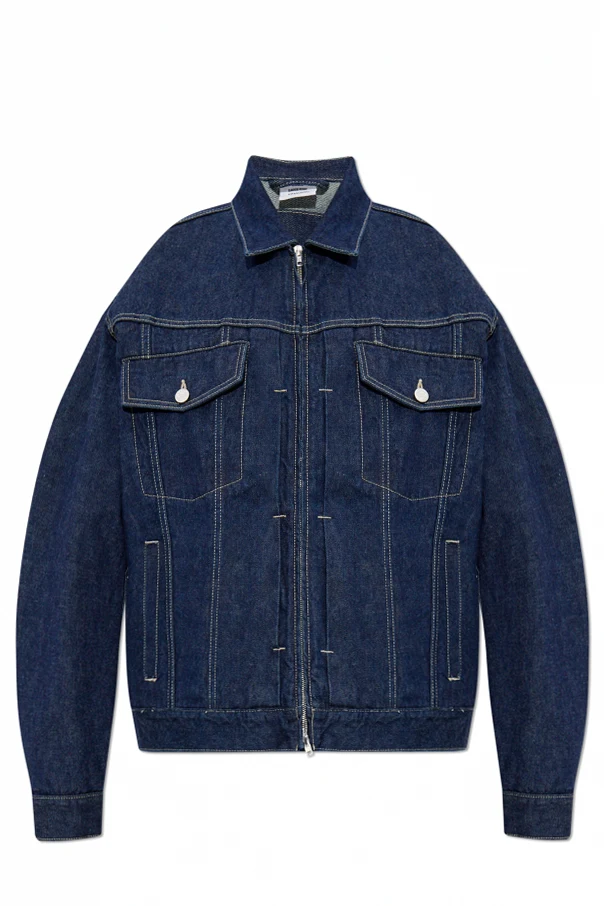 GRANATOWY Kurtka jeansowa