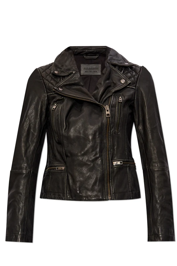 CZARNY Skórzana kurtka 'Cargo'