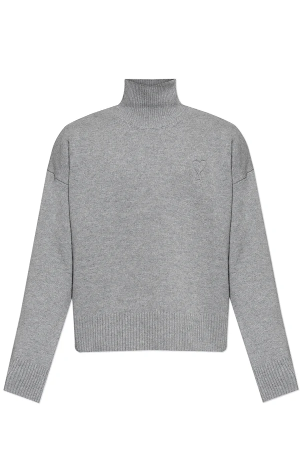 SZARY Wełniany golf