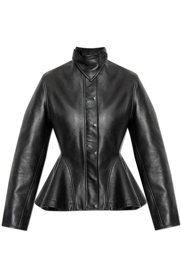 CZARNY Skórzana kurtka