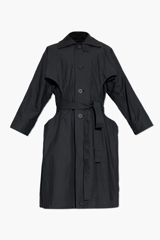 CZARNY Trencz z paskiem