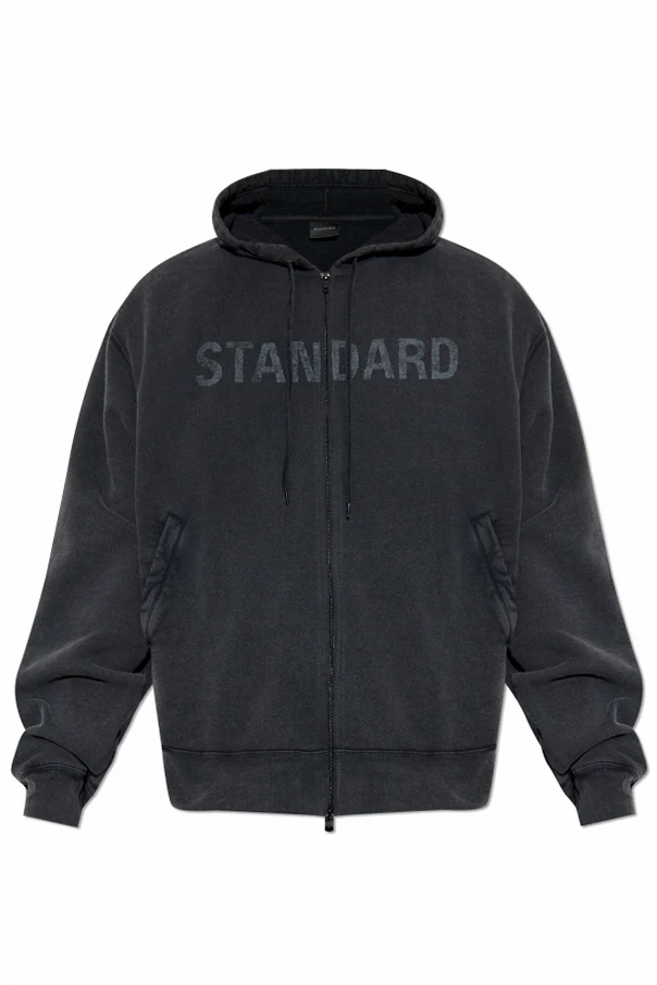 SCHWARZ Sweatshirt mit aufgedrucktem Logo