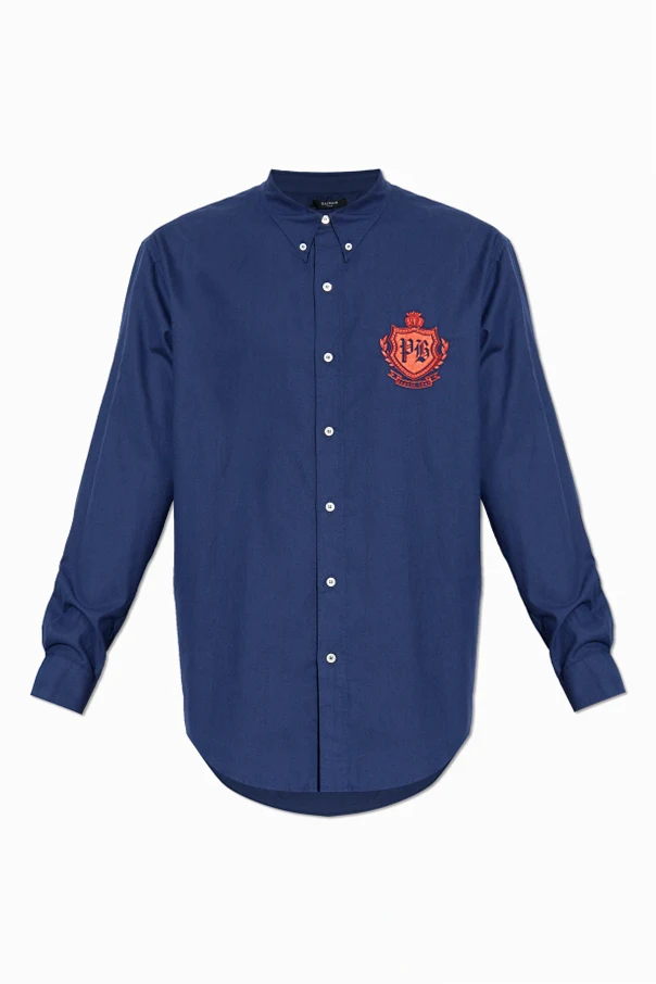 NAVY BLUE Shirt with embroidered logo