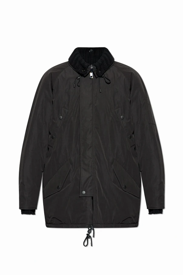BLACK Insulated parka with hood