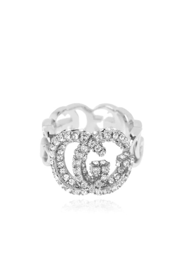 SILBER Ring mit schimmernden Kristallen