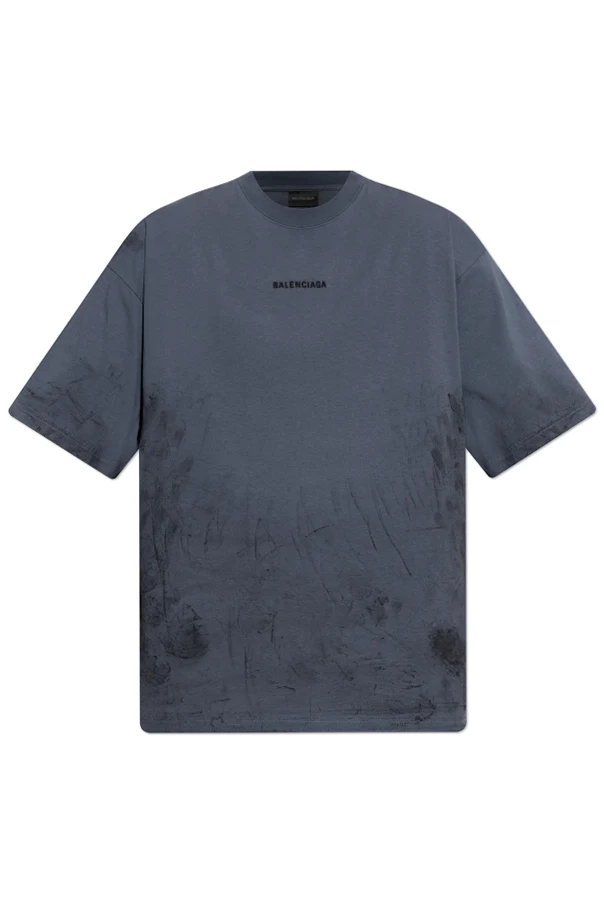 NIEBIESKI T-shirt z logo