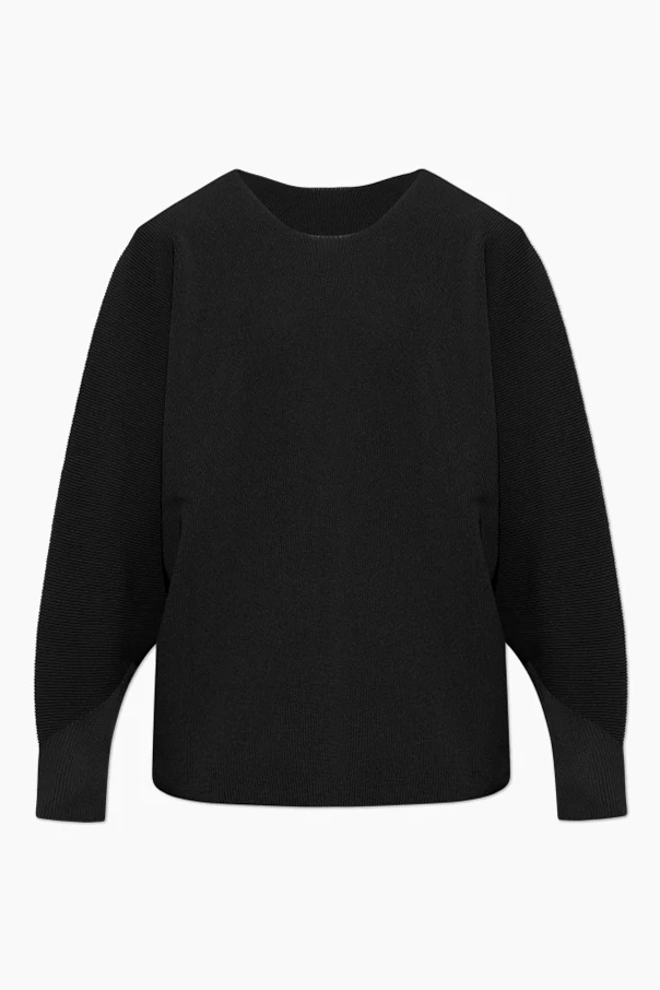 SCHWARZ Locker geschnittener Pullover