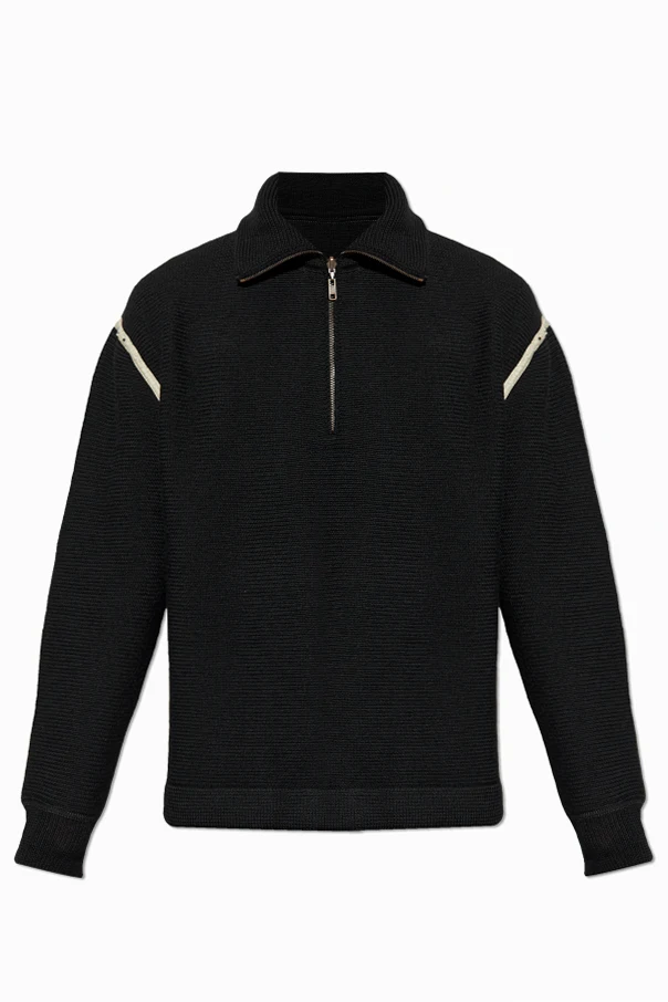 SCHWARZ Pullover mit Reißverschlusskragen