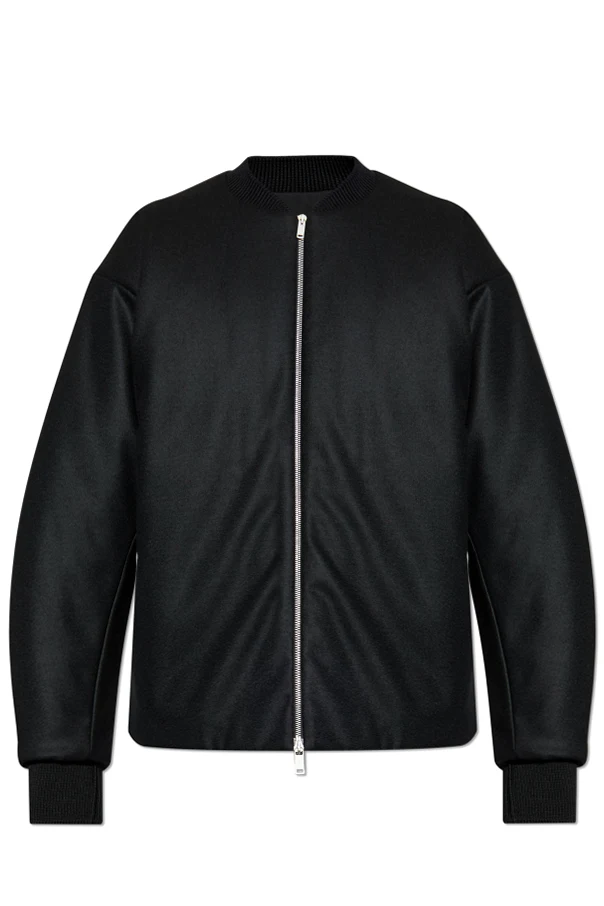 BLACK Wool bomber jacket