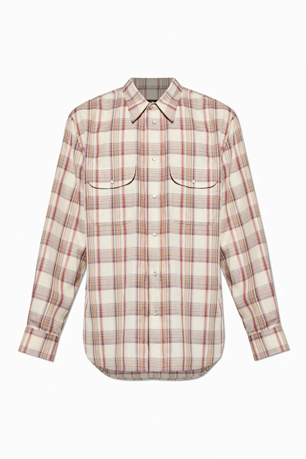 BEIGE Karohemd mit Lurex-Faden