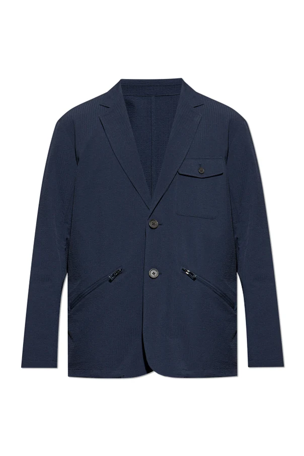 MARINEBLAU Blazer mit offenen Revers