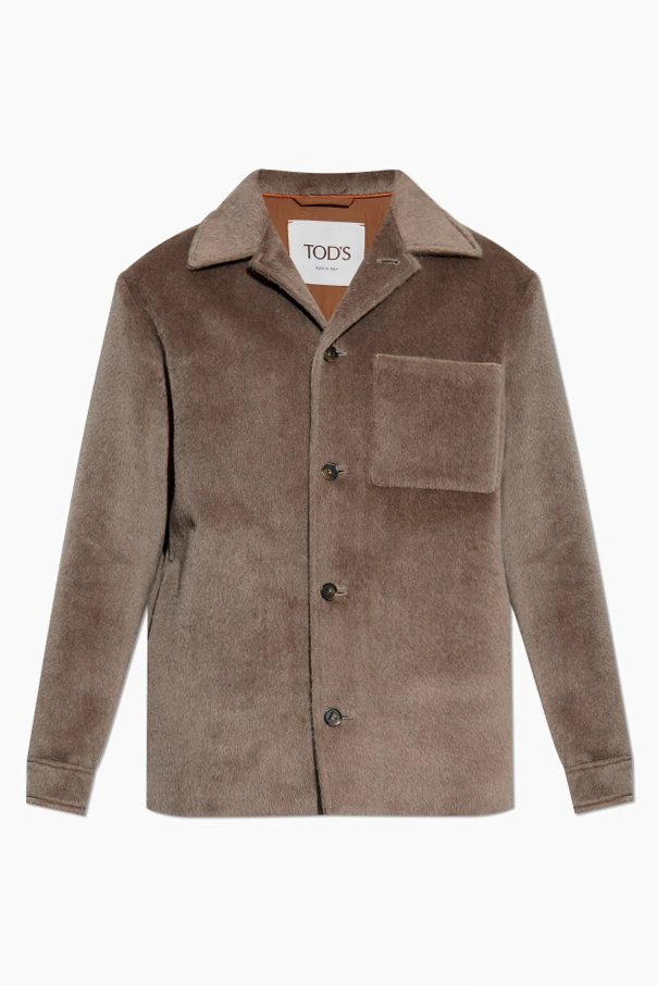 BRĄZOWY Wełniana kurtka