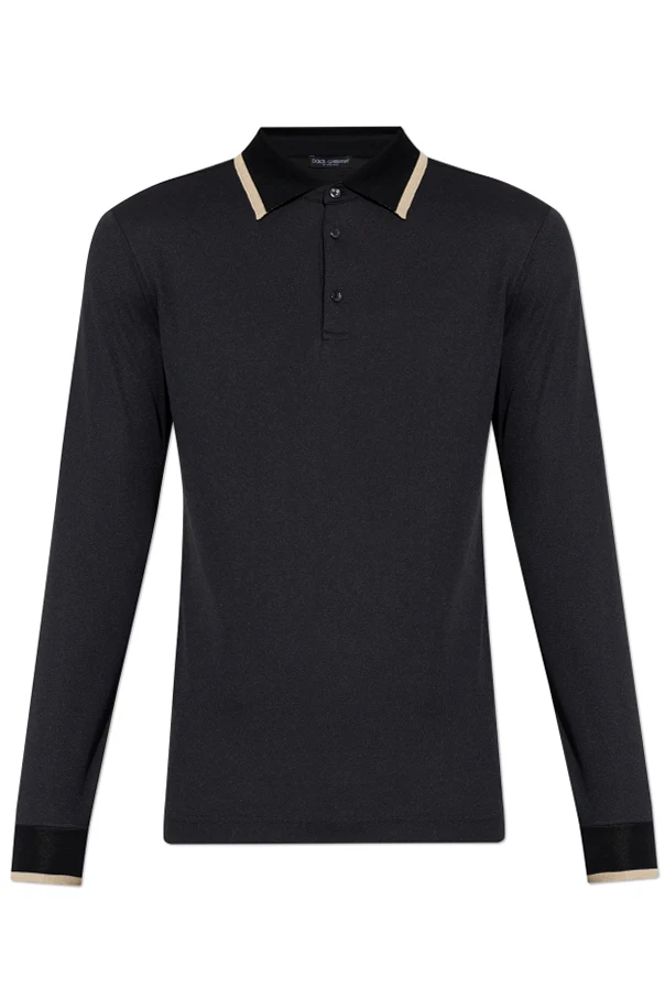 BLACK Long sleeve polo