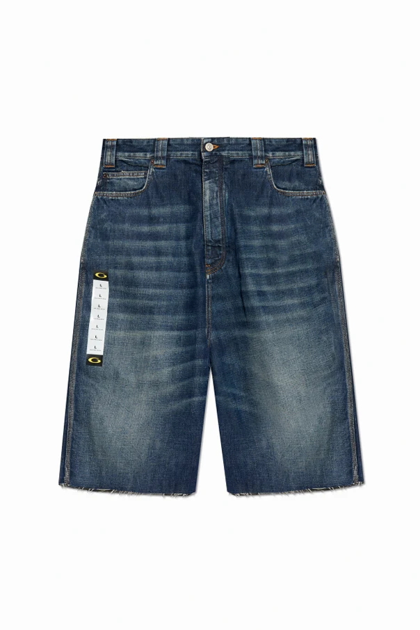 NAVY BLUE Denim shorts with logo