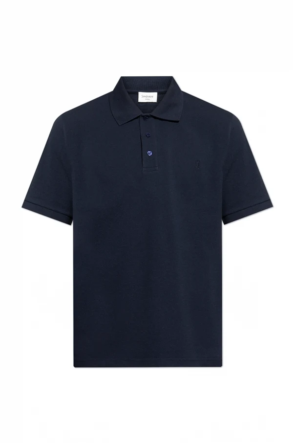 GRANATOWY Polo z wyszytym logo