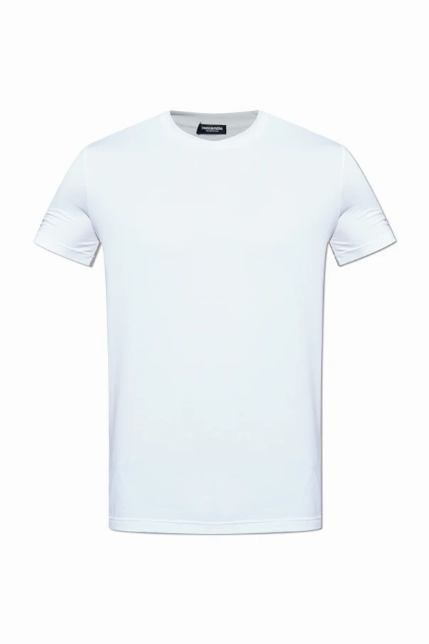 BIAŁY  T-shirt z bieliźniany z okrągłym dekoltem