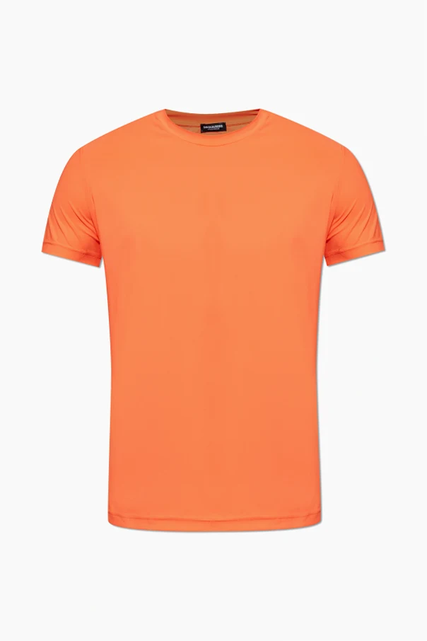 POMARAŃCZOWY T-shirt z bieliźniany z okrągłym dekoltem