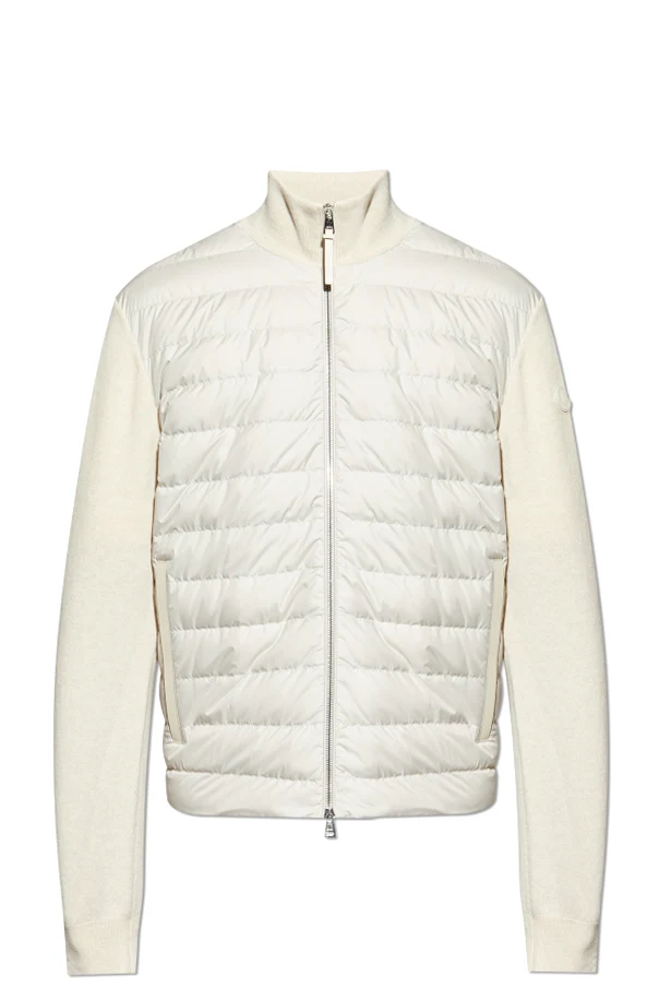 kremowy Kardigan z puchową wstawką