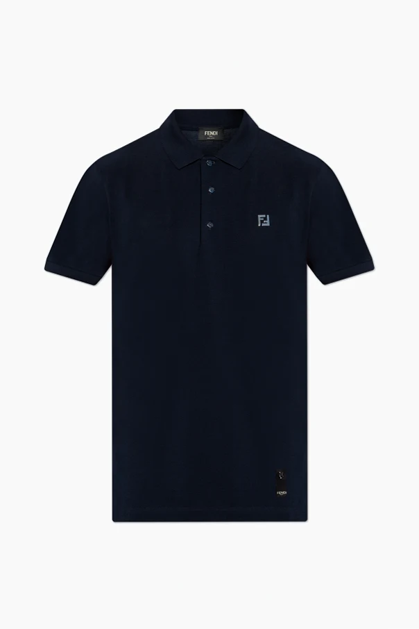 MARINEBLAU Polo mit Applikation in Form des Logos