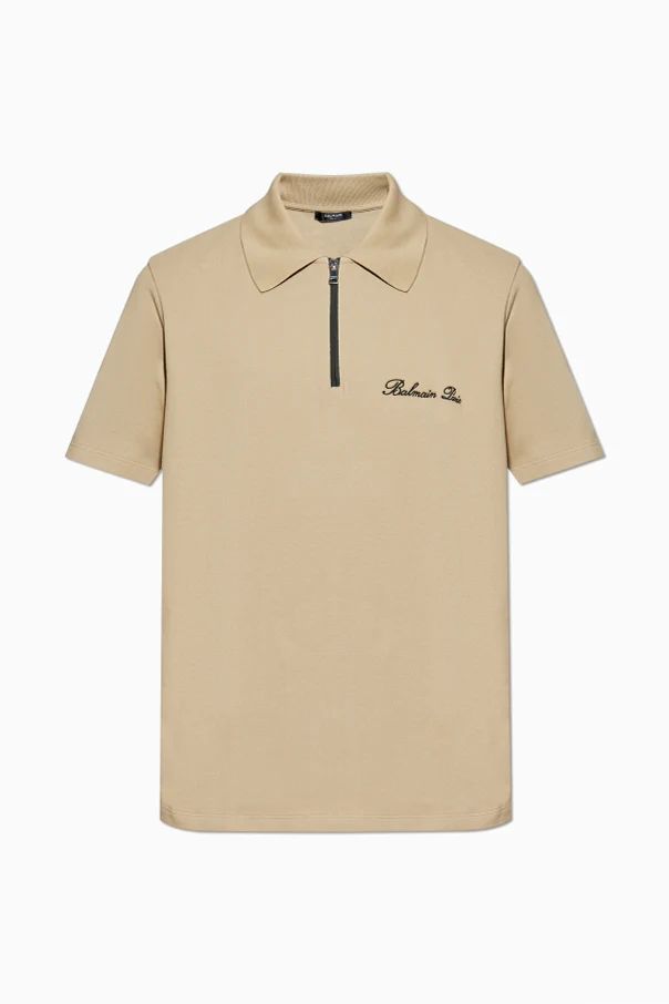 beige Polo with embroidered logo
