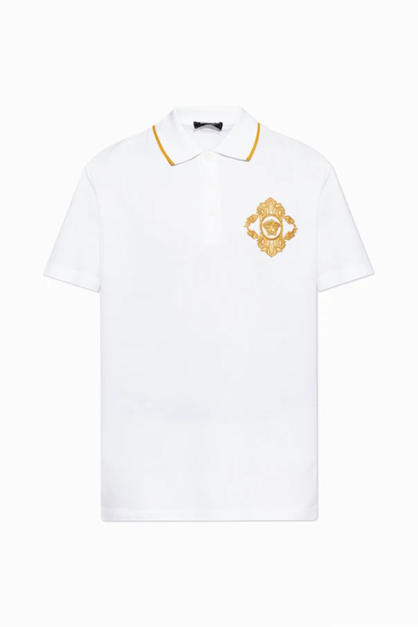 WHITE Polo with decorative embroidery
