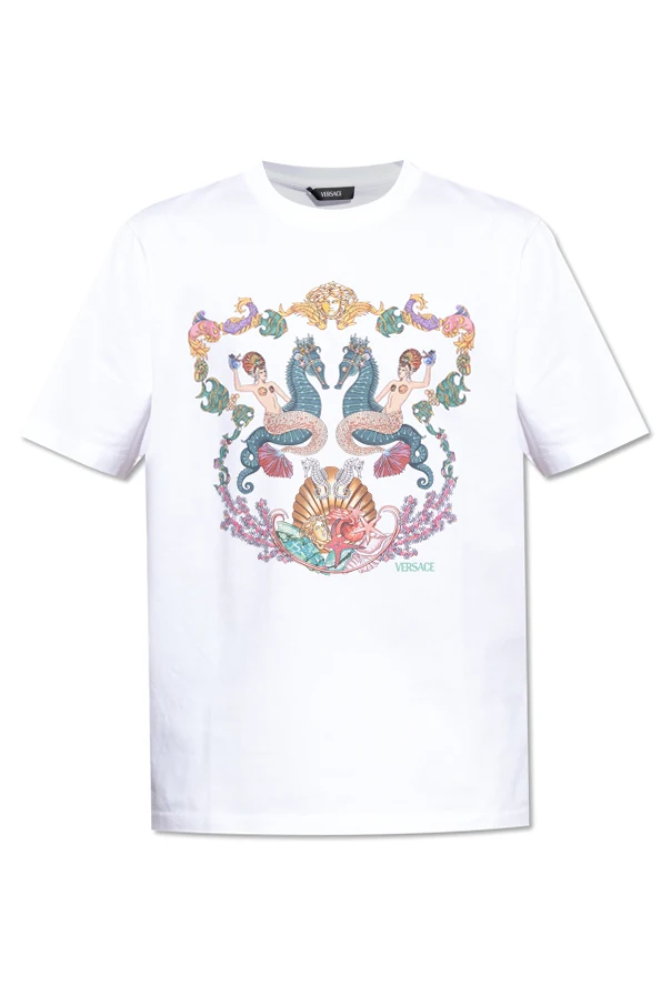 WHITE T-shirt with colorful print