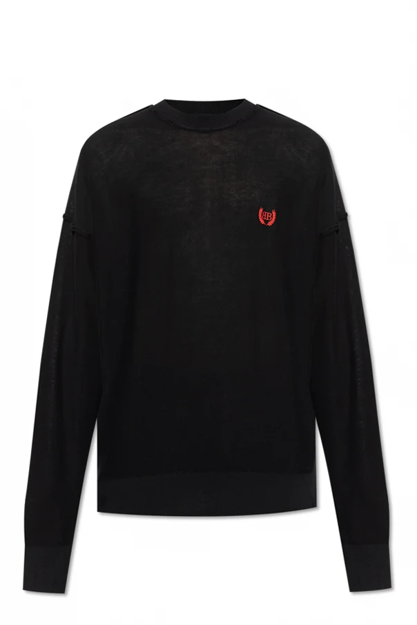 SCHWARZ Pullover mit vintage-Effekt