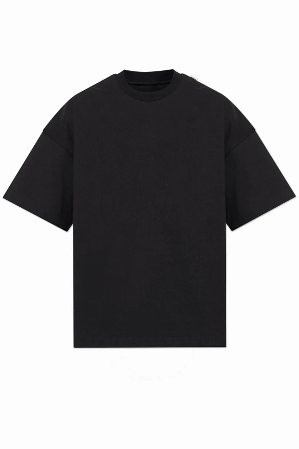 SCHWARZ Baumwoll-T-Shirt