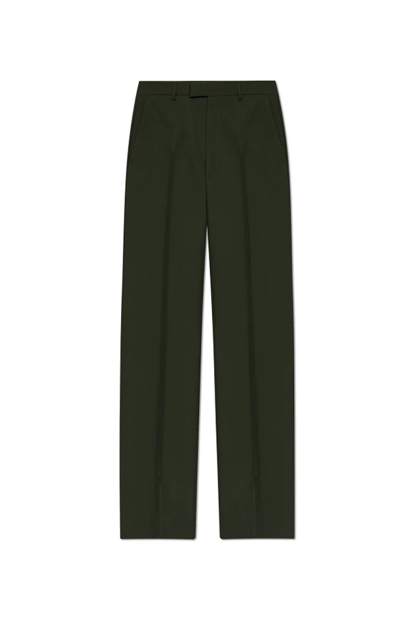GREEN Wool pants with crease