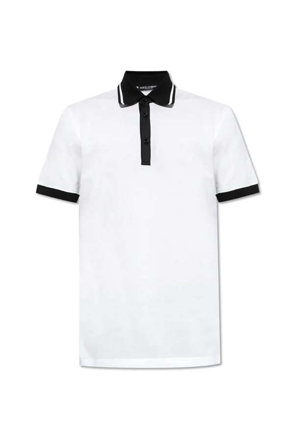 WHITE Polo with printed logo