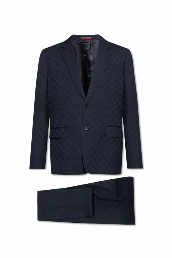 MARINEBLAU Wollanzug mit GG-Muster