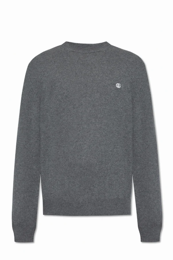 GRAU Pullover mit gesticktem Logo