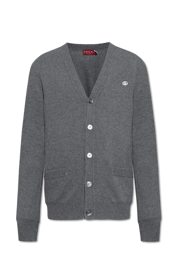 SZARY Kardigan z kieszeniami