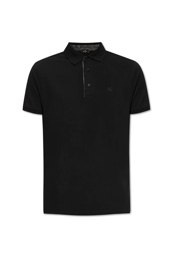 SCHWARZ Baumwoll-Poloshirt
