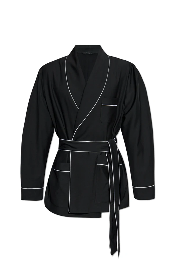 BLACK Wool bathrobe