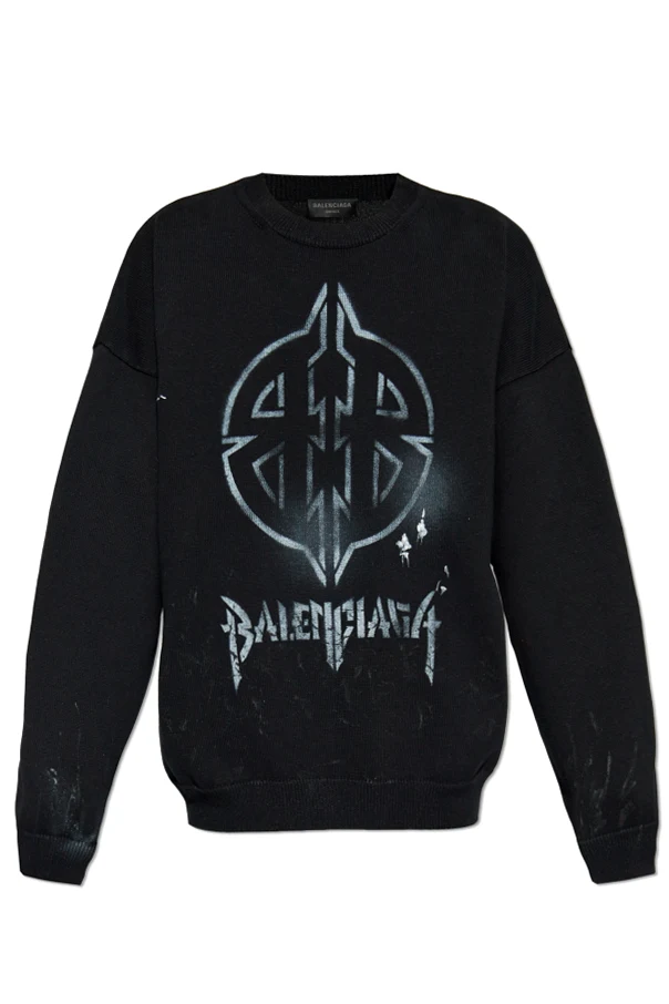 SCHWARZ Pullover mit Logo