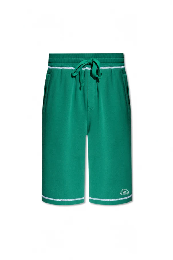 GREEN Cotton shorts with logo