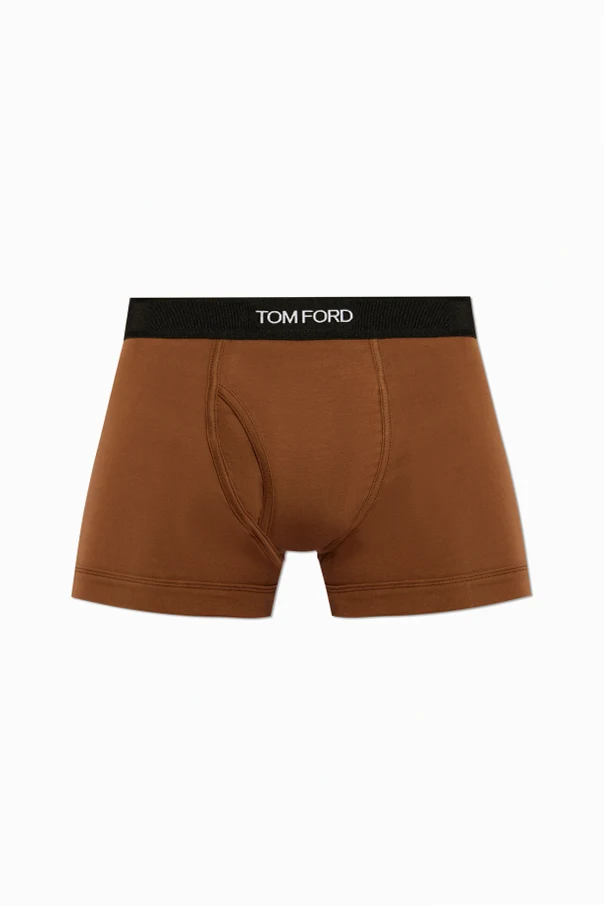 BROWN Boxer shorts with logo