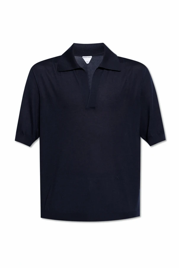 GRANATOWY Kaszmirowe polo