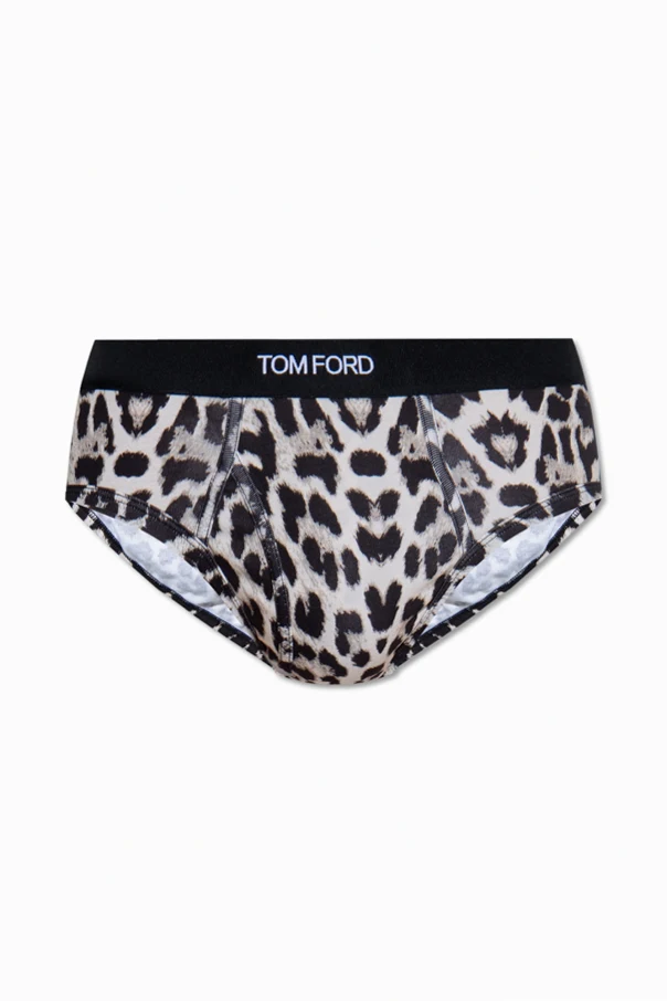 beige Briefs with animal motif