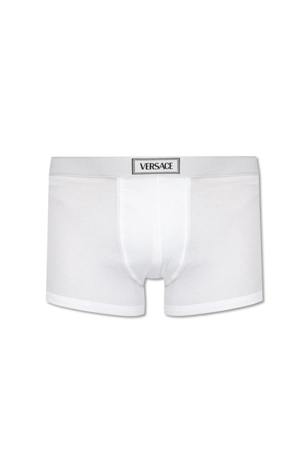 WEISS Ribbed boxers with logo