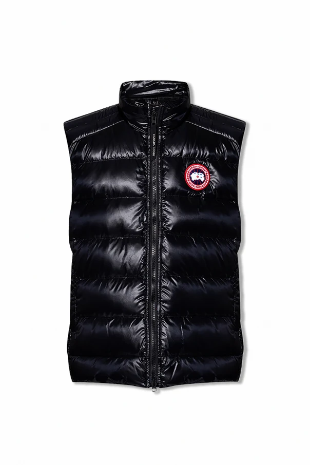 CZARNY Puchowa kamizelka z logo