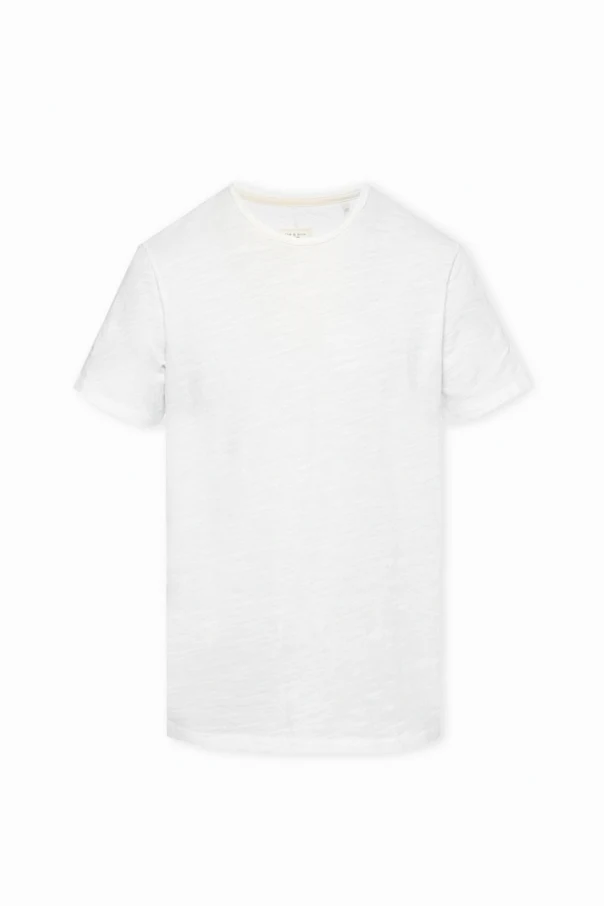 BIAŁY  Bawełniany t-shirt z okrągłym dekoltem