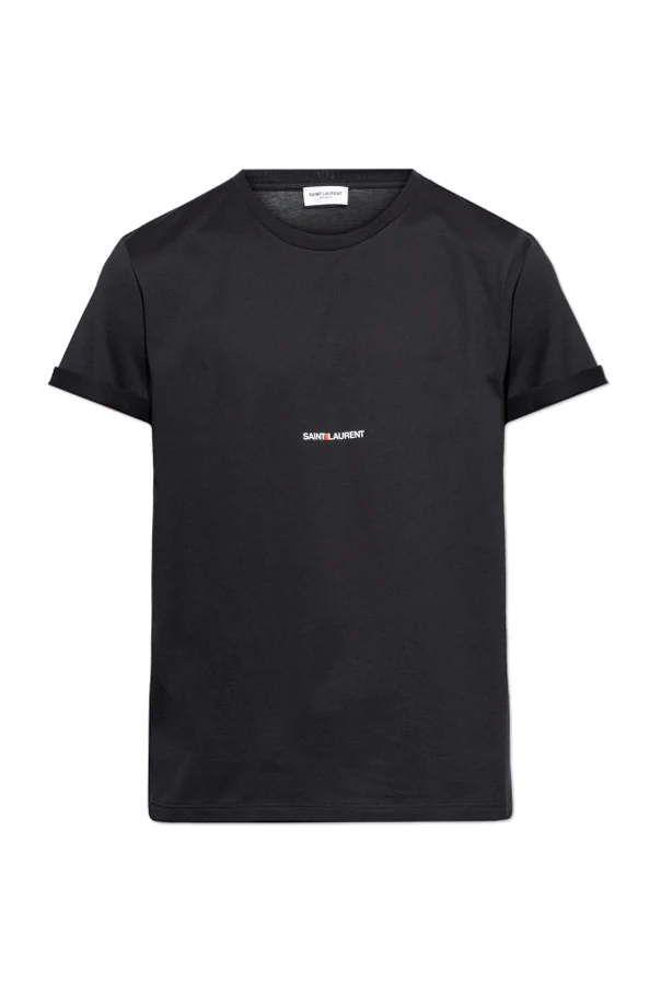 CZARNY T-shirt z nadrukowanym logo