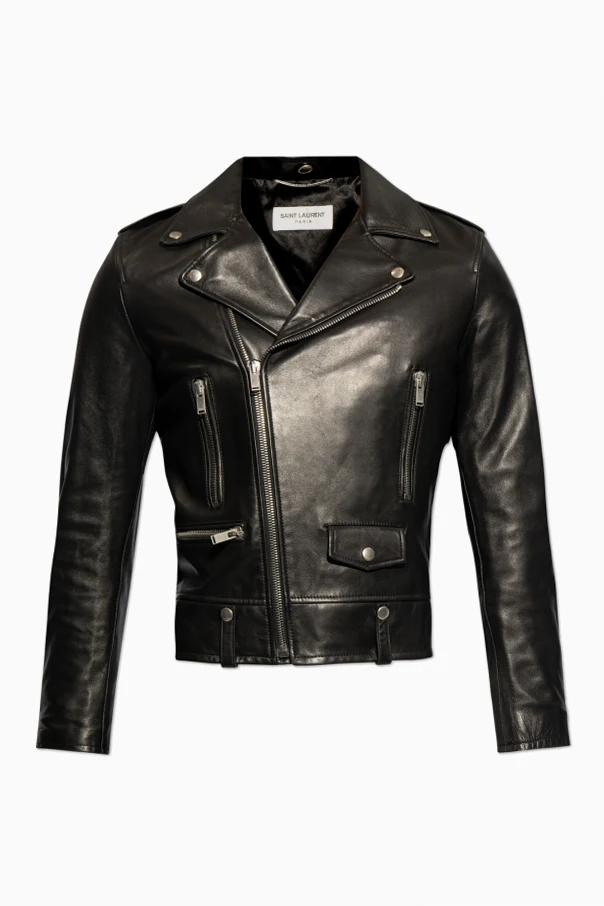 BLACK Padded biker jacket