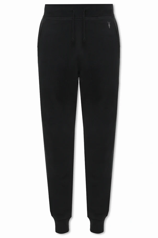 CZARNY Spodnie dresowe z wyszytym logo 'Raven'