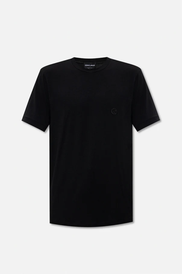 CZARNY T-shirt z logo