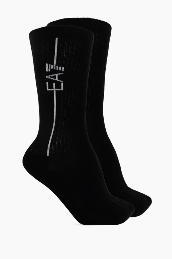 CZARNY Dwupak skarpet z logo