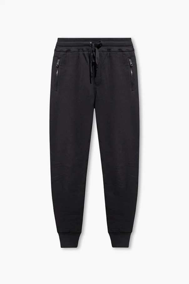 CZARNY Bawełniane spodnie dresowe